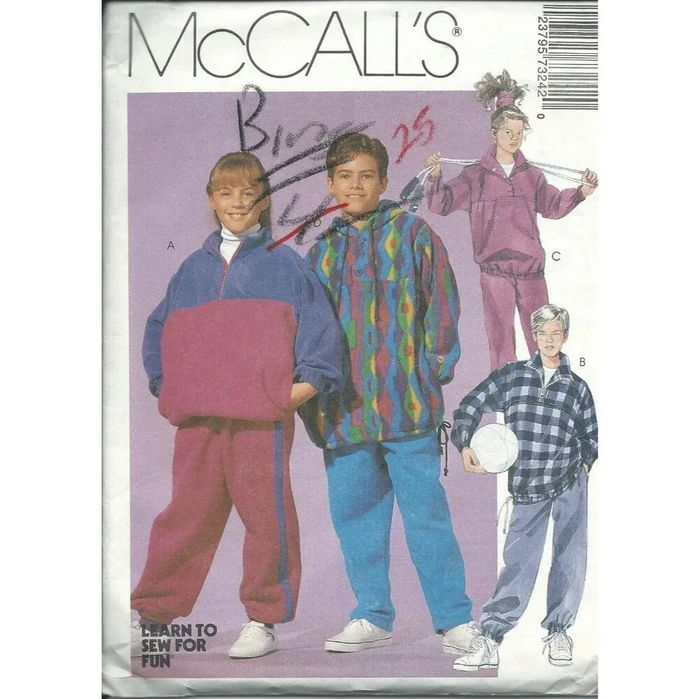 McCalls 7324 Pattern For Childrens Activewear‎ Tops & Pants Sizes 7-10